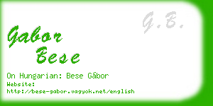 gabor bese business card